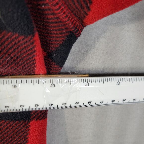 Eddie Bauer Womens Flannel jacket Large Red Black Plaid 1/4 Zip Up Pullover - Picture 5 of 8